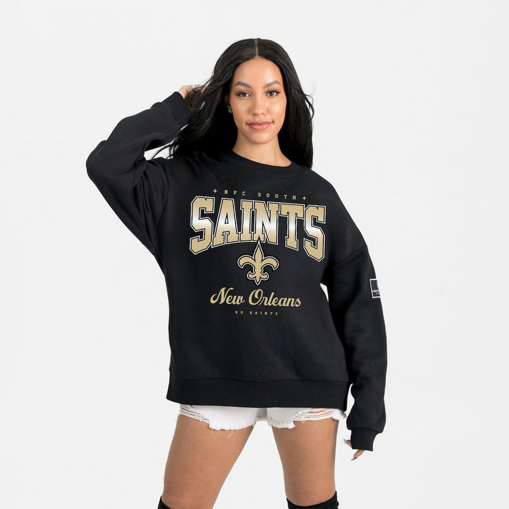 New Orleans Saints Gameday Couture Women's Powerhouse Play Premium Fleece Sweatshirt - Black - NFL
