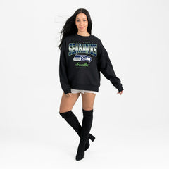 Seattle Seahawks Gameday Couture Women's Powerhouse Play Premium Fleece Sweatshirt - Black - NFL