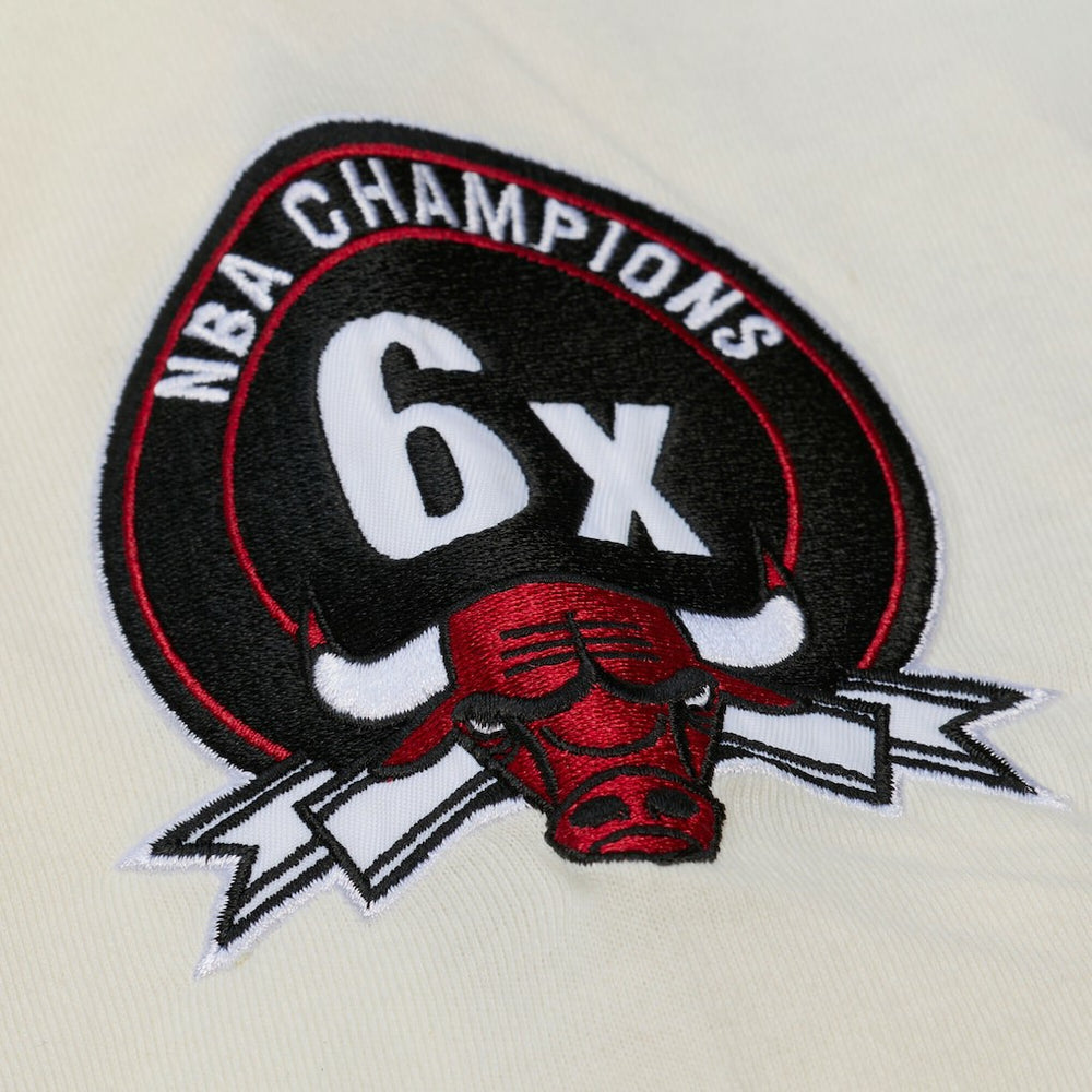 Mitchell & Ness Chicago Bulls Hardwood Classics Chainstitch Premium T-Shirt Cream