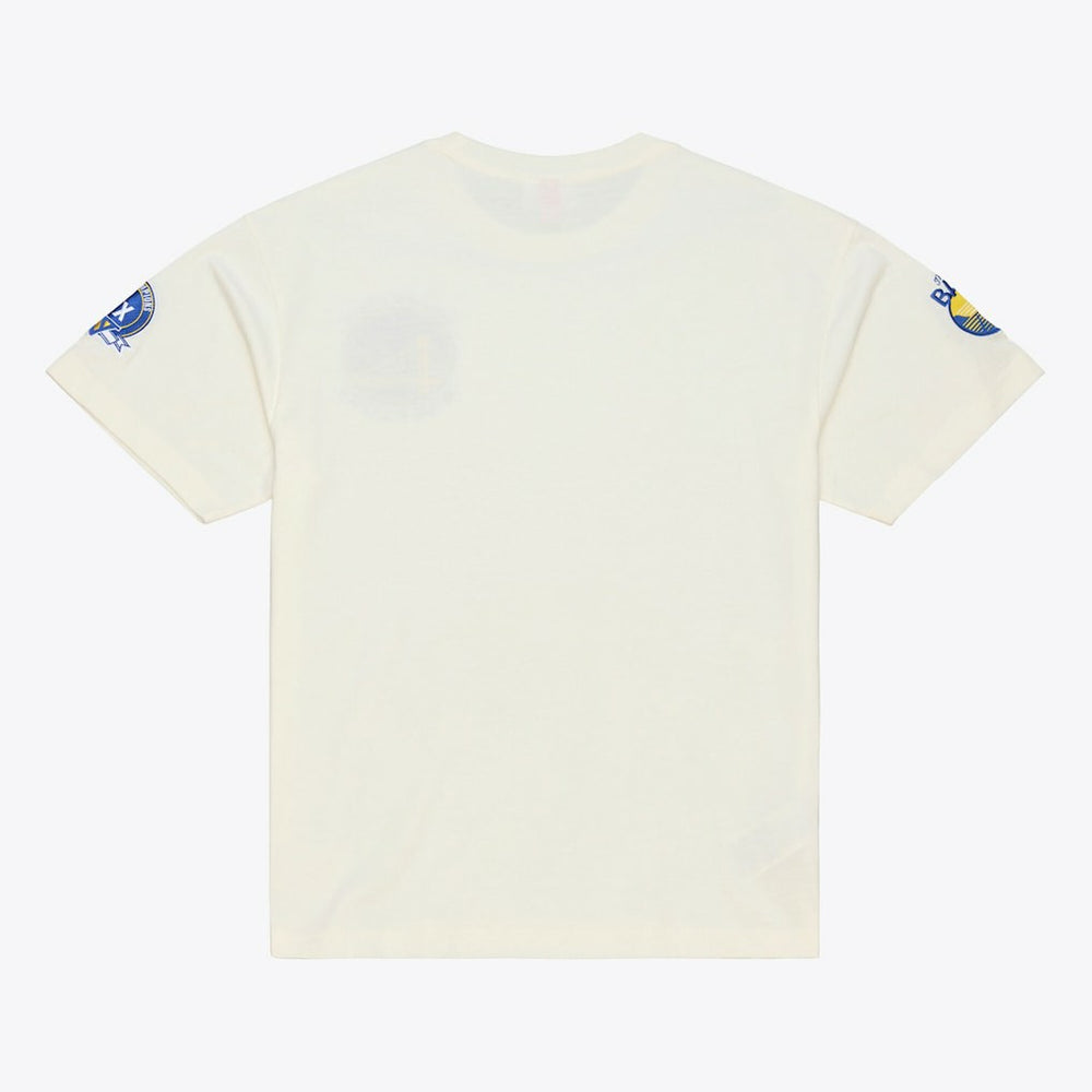 Mitchell & Ness Golden State Warriors Hardwood Classics Chainstitch Premium T-Shirt Cream