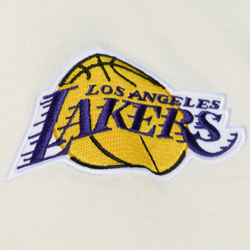 Mitchell & Ness Los Angeles Lakers Hardwood Classics Chainstitch Premium T-Shirt Cream