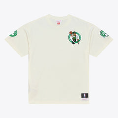 Mitchell & Ness Boston Celtics Hardwood Classics Chainstitch Premium T-Shirt Cream