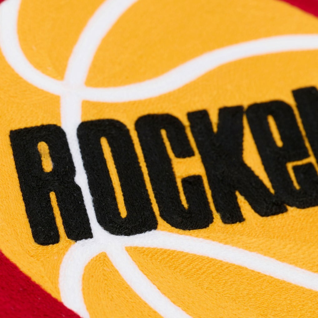 Mitchell & Ness Houston Rockets Hardwood Classics Chainstitch Premium Fleece Hoodie Cream