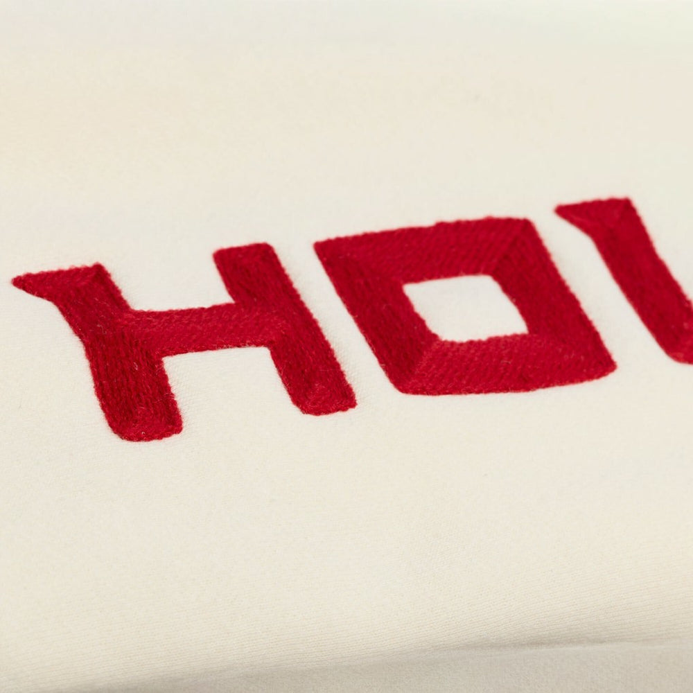 Mitchell & Ness Houston Rockets Hardwood Classics Chainstitch Premium Fleece Hoodie Cream