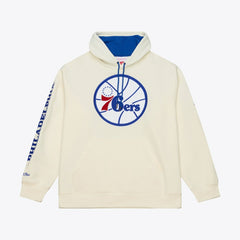 Mitchell & Ness Philadelphia 76ers Hardwood Classics Chainstitch Premium Fleece Hoodie Cream