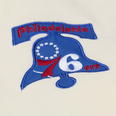 Mitchell & Ness Philadelphia 76ers Hardwood Classics Chainstitch Premium Fleece Hoodie Cream