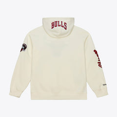 Mitchell & Ness Chicago Bulls Hardwood Classics Chainstitch Premium Fleece Hoodie Cream