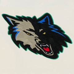 Mitchell & Ness Minnesota Timberwolves Hardwood Classics Chainstitch Premium Fleece Hoodie Cream