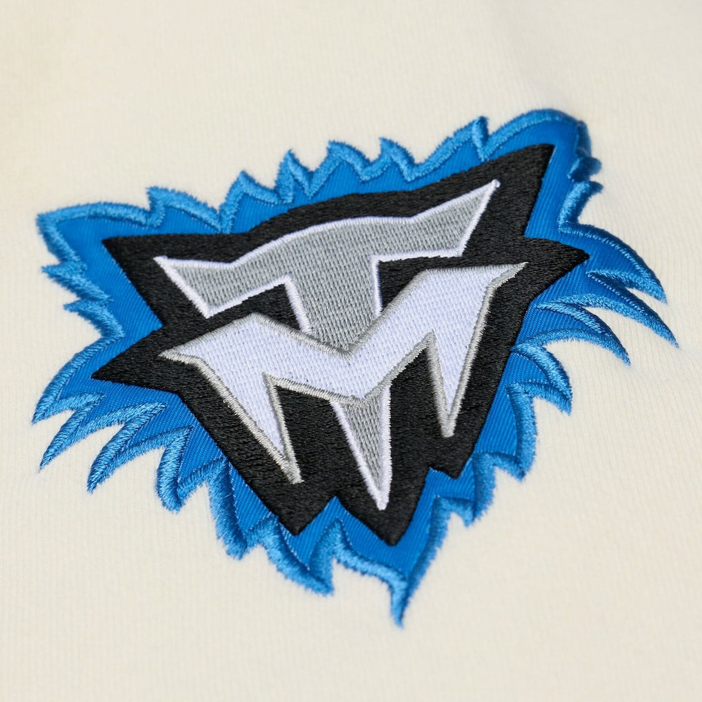 Mitchell & Ness Minnesota Timberwolves Hardwood Classics Chainstitch Premium Fleece Hoodie Cream