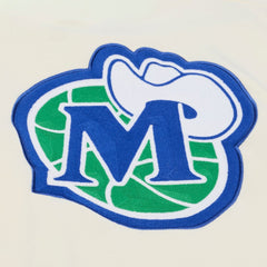 Mitchell & Ness Dallas Mavericks Hardwood Classics Chainstitch Premium Fleece Hoodie Cream