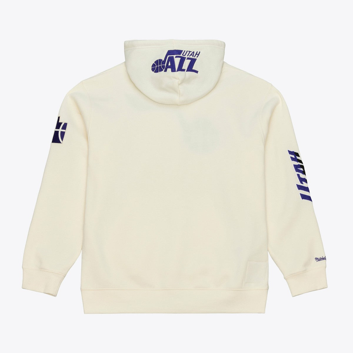 Mitchell & Ness Utah Jazz Hardwood Classics Chainstitch Premium Fleece Hoodie Cream