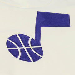 Mitchell & Ness Utah Jazz Hardwood Classics Chainstitch Premium Fleece Hoodie Cream