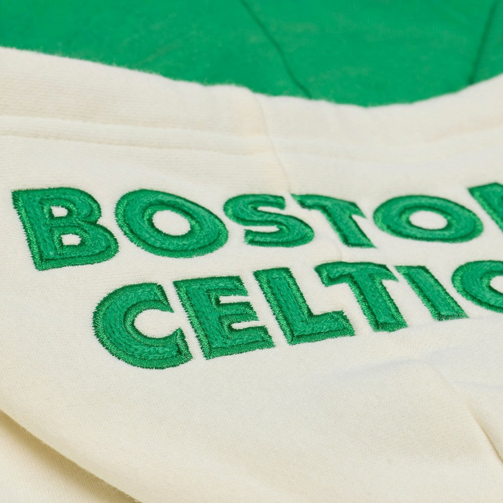 Mitchell & Ness Boston Celtics Hardwood Classics Chainstitch Premium Fleece Hoodie Cream