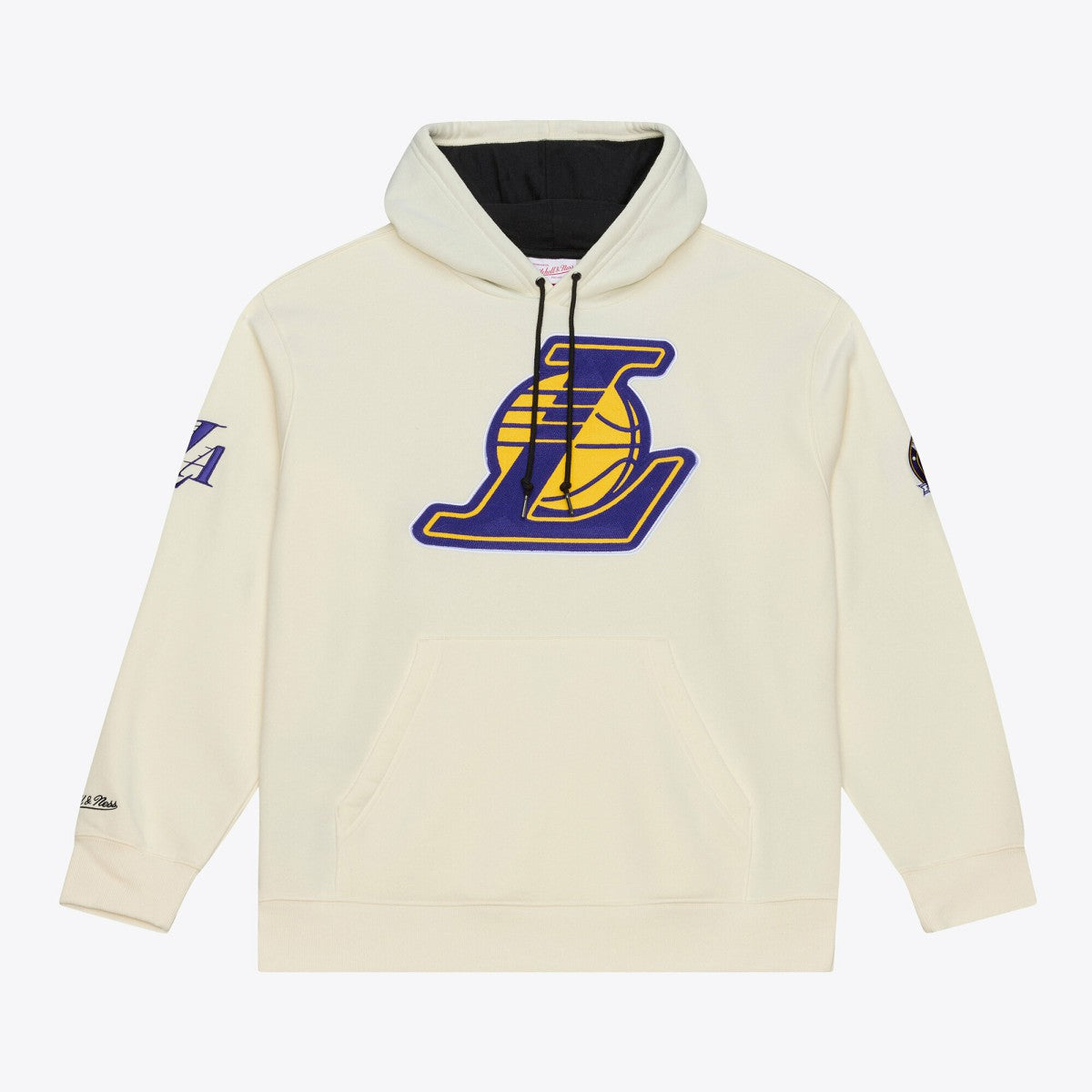Mitchell & Ness Los Angeles Lakers Hardwood Classics Chainstitch Premium Fleece Hoodie Cream