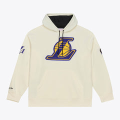 Mitchell & Ness Los Angeles Lakers Hardwood Classics Chainstitch Premium Fleece Hoodie Cream
