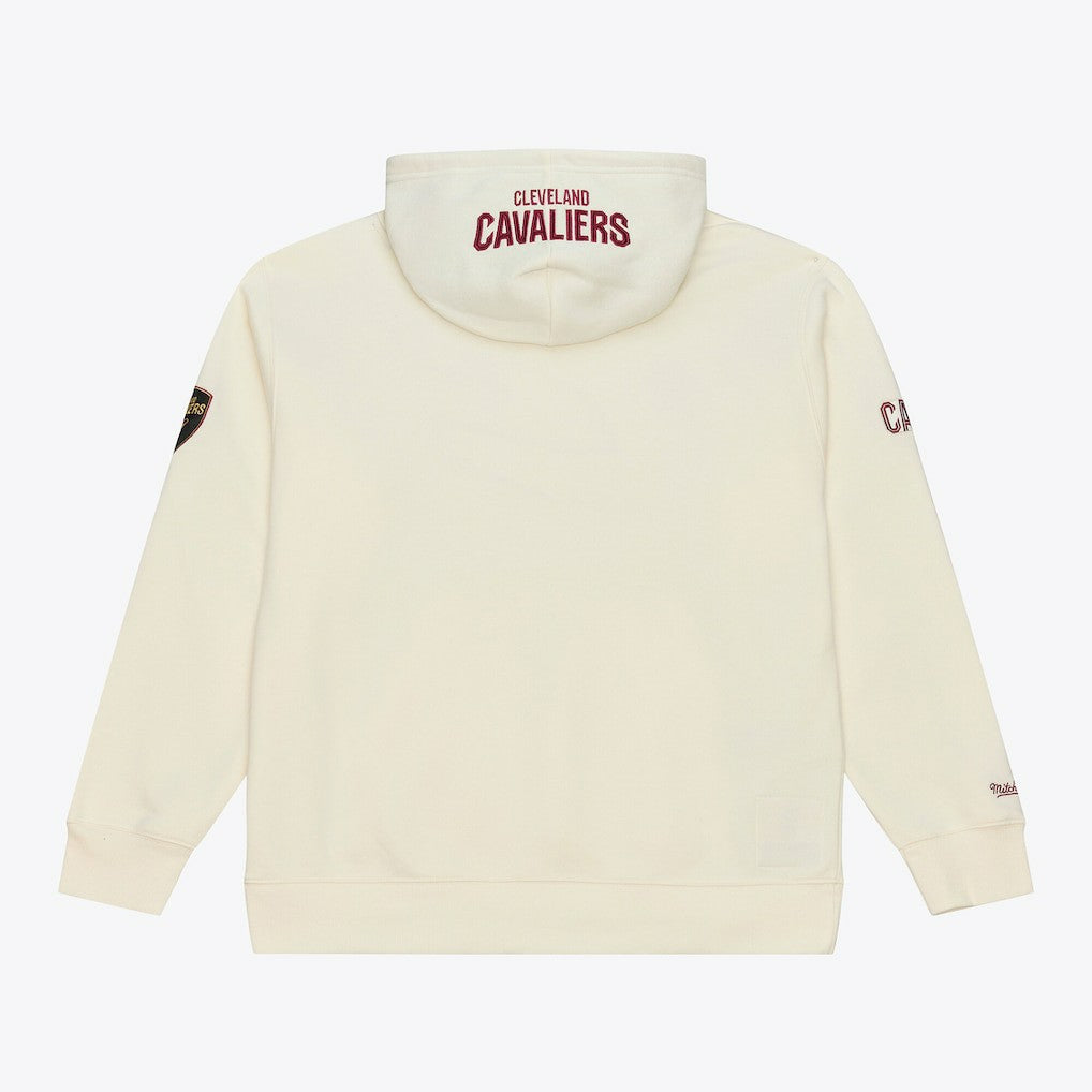 Mitchell & Ness Cleveland Cavaliers Hardwood Classics Chainstitch Premium Fleece Hoodie Cream