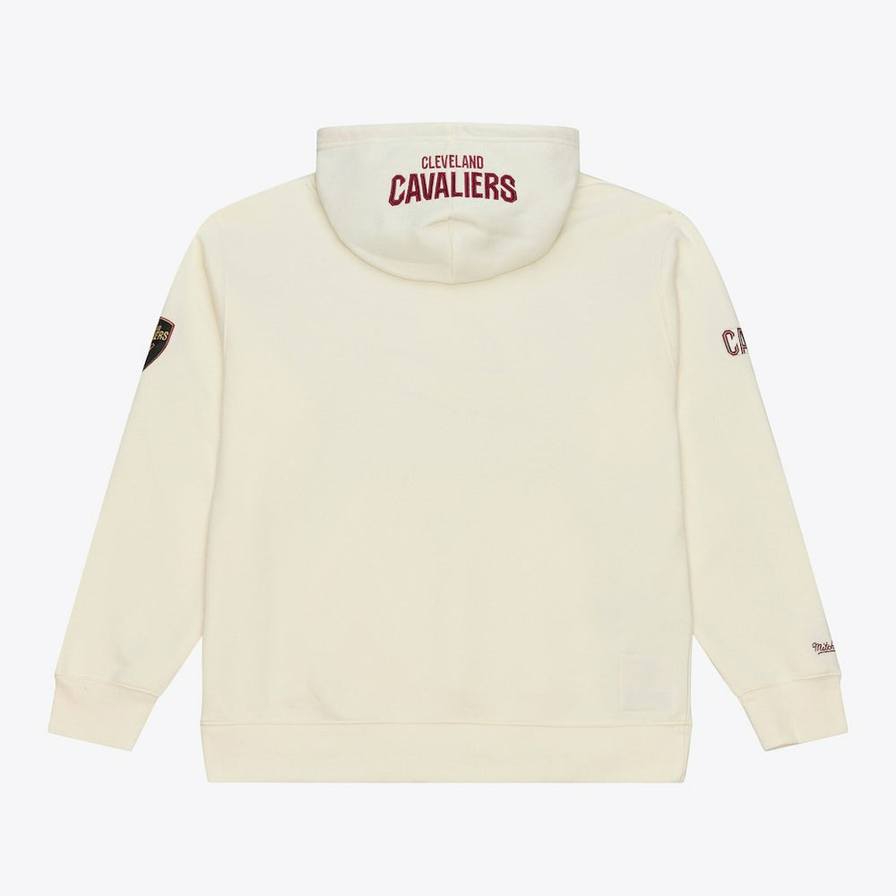 Mitchell & Ness Cleveland Cavaliers Hardwood Classics Chainstitch Premium Fleece Hoodie Cream