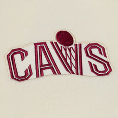 Mitchell & Ness Cleveland Cavaliers Hardwood Classics Chainstitch Premium Fleece Hoodie Cream