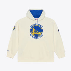 Mitchell & Ness Golden State Warriors Hardwood Classics Chainstitch Premium Fleece Hoodie Cream