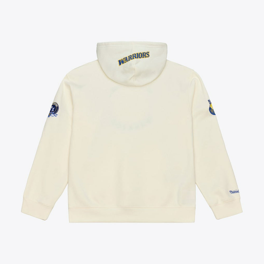 Mitchell & Ness Golden State Warriors Hardwood Classics Chainstitch Premium Fleece Hoodie Cream