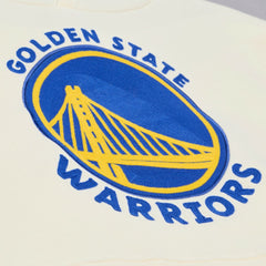 Mitchell & Ness Golden State Warriors Hardwood Classics Chainstitch Premium Fleece Hoodie Cream