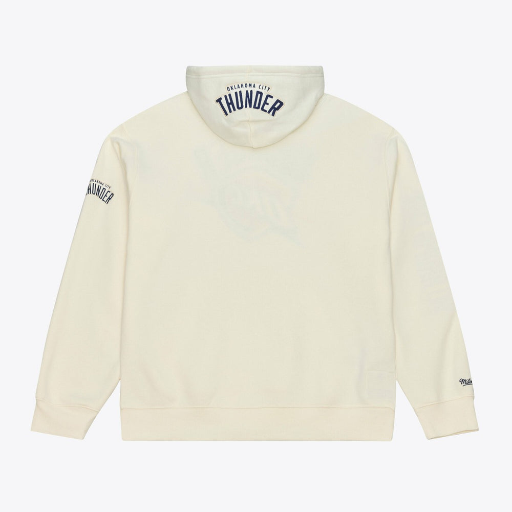 Mitchell & Ness Oklahoma City Thunder Hardwood Classics Chainstitch Premium Fleece Hoodie Cream