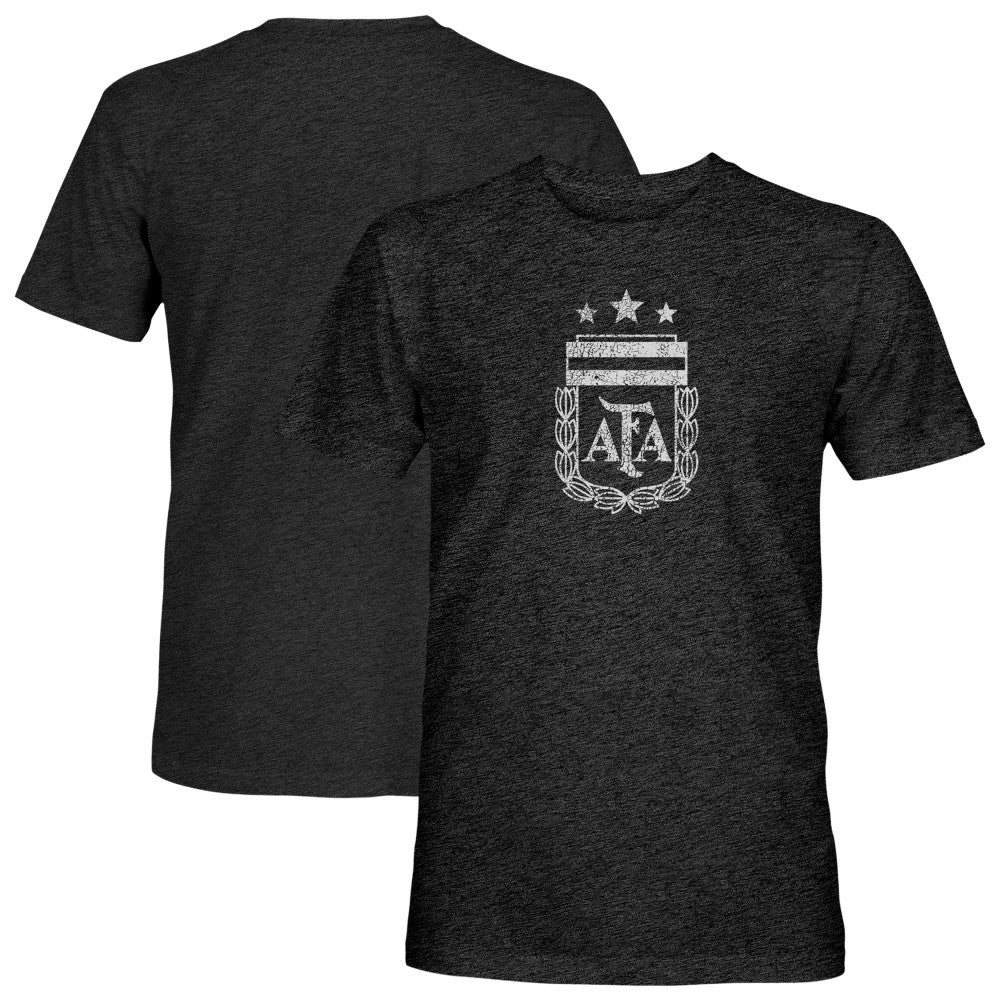 Argentina National Team 1863FC Mono Badge Vintage Tri-Blend T-Shirt Black