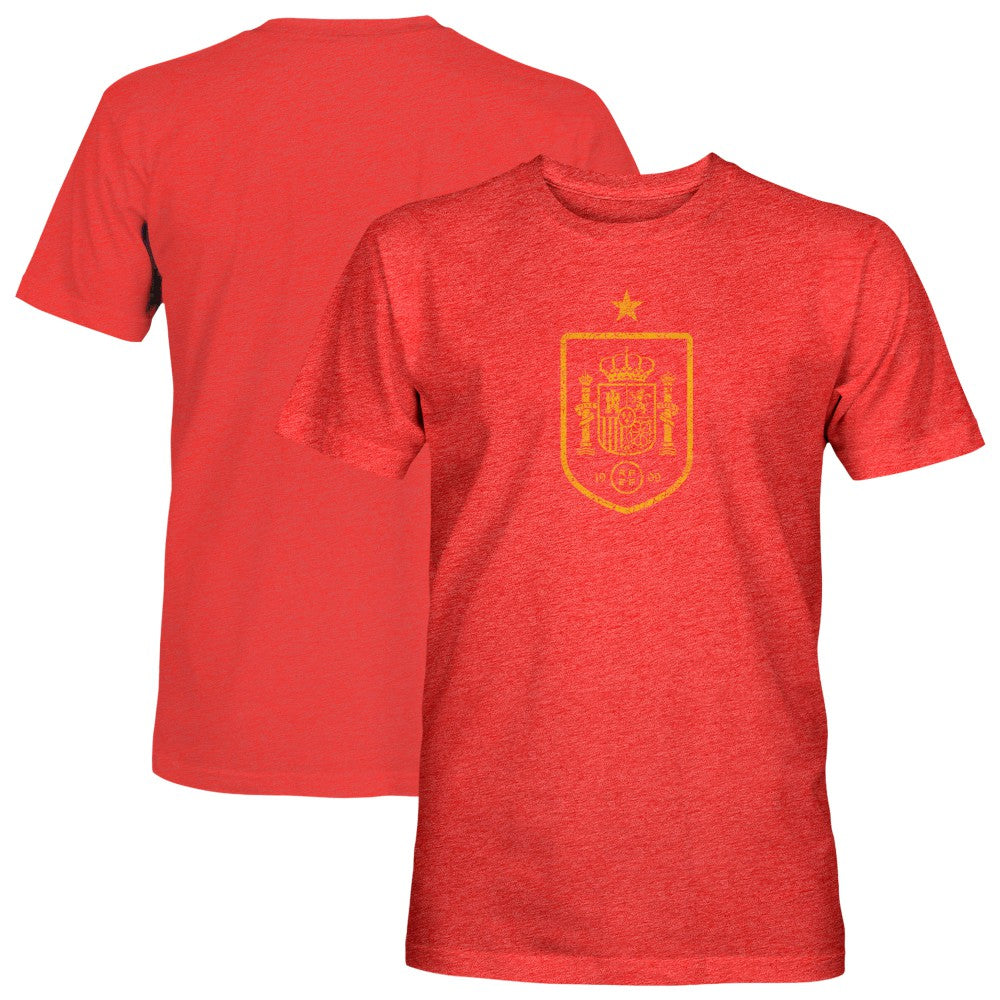 Spain National Team 1863FC Mono Badge Vintage Tri-Blend T-Shirt Red