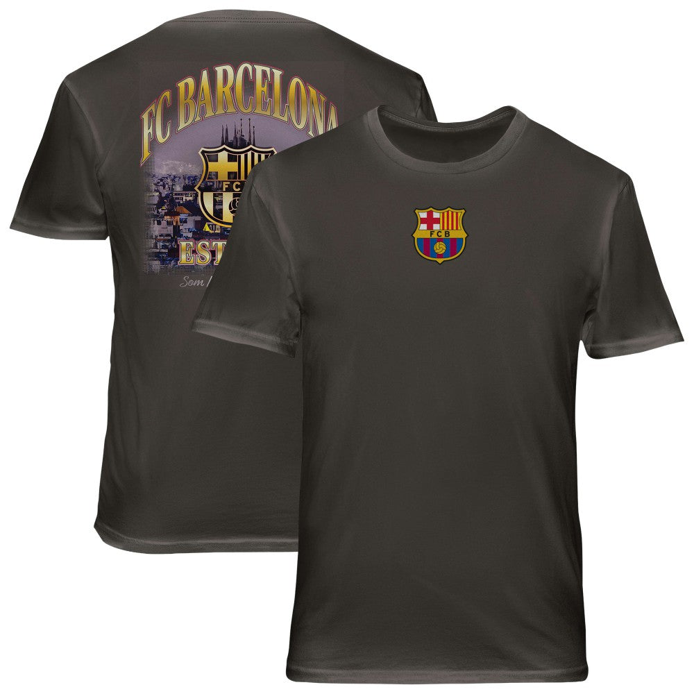 Barcelona 1863FC Wordmark Cotton T-Shirt Gray