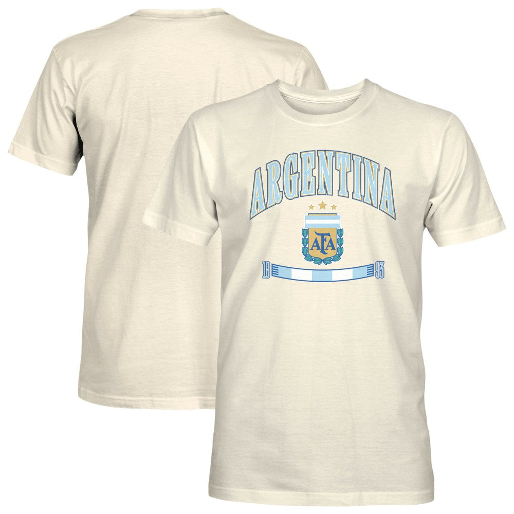 Argentina National Team 1863FC Retro Stripes T-Shirt Cream