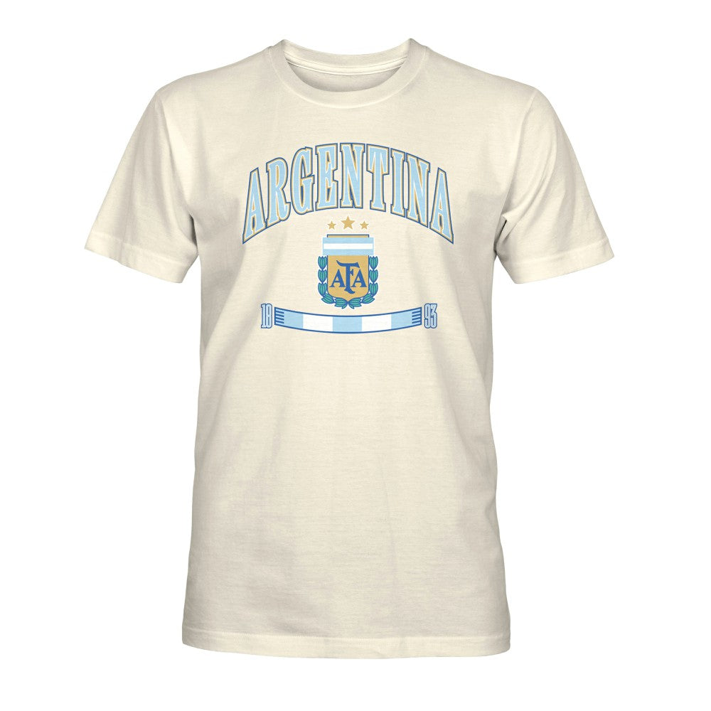 Argentina National Team 1863FC Retro Stripes T-Shirt Cream