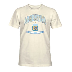 Argentina National Team 1863FC Retro Stripes T-Shirt Cream