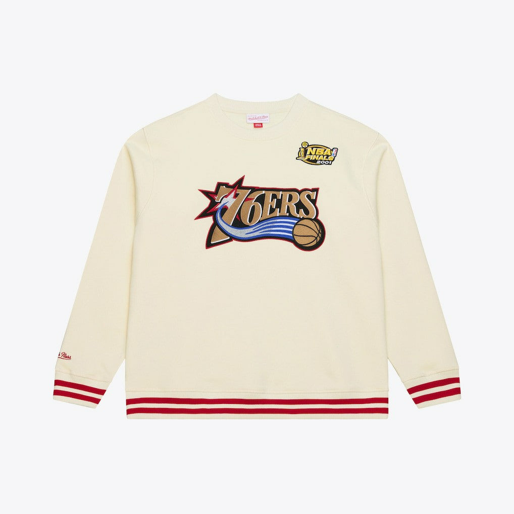 Mitchell & Ness Philadelphia 76ers Hardwood Classics 76 Originals Collection Sweatshirt Cream