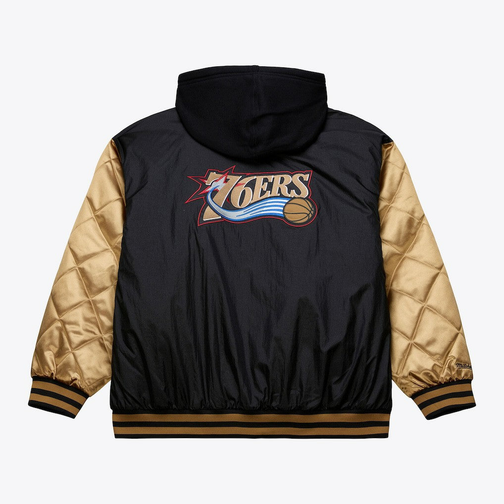 Mitchell & Ness Philadelphia 76ers Hardwood Classics 76 Originals Collection Fushion Full-Snap Hoodie Jacket Black