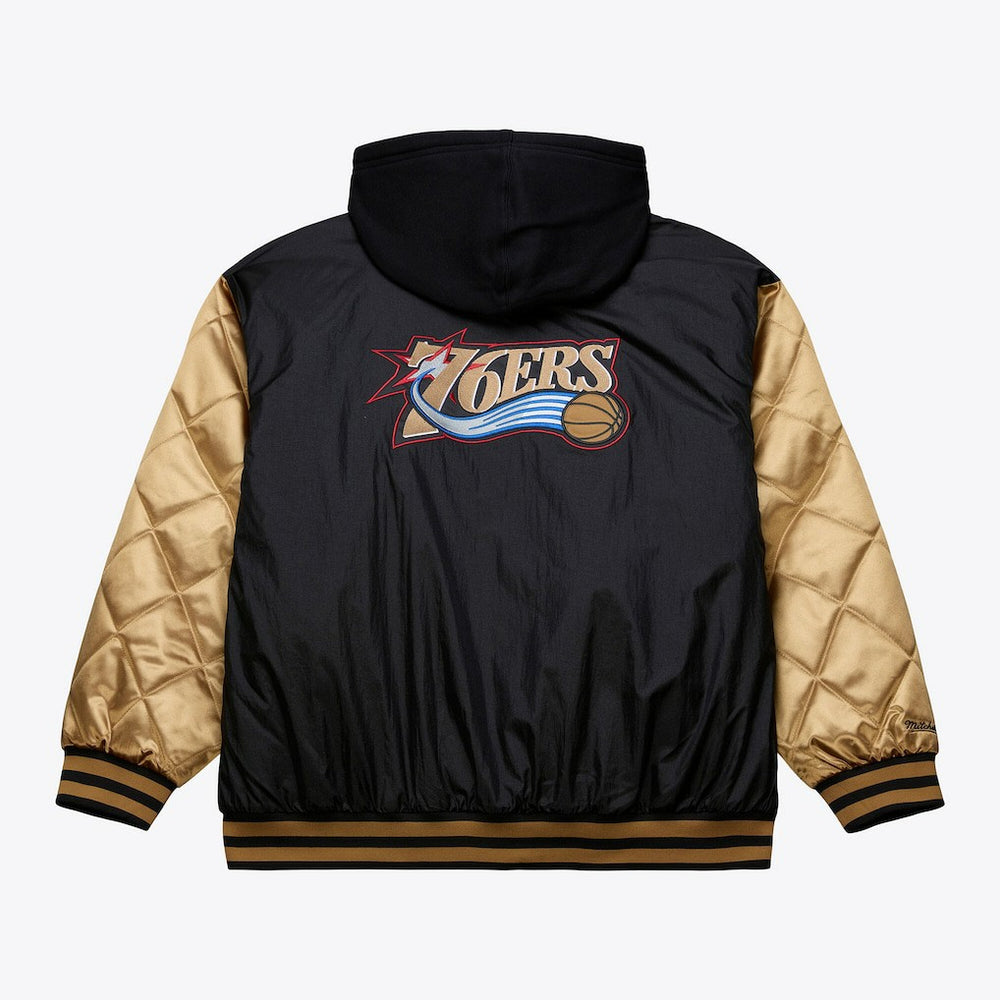 Mitchell & Ness Philadelphia 76ers Hardwood Classics 76 Originals Collection Fushion Full-Snap Hoodie Jacket Black