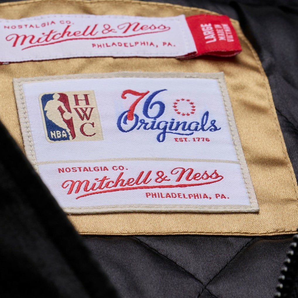 Mitchell & Ness Philadelphia 76ers Hardwood Classics 76 Originals Collection Fushion Full-Snap Hoodie Jacket Black