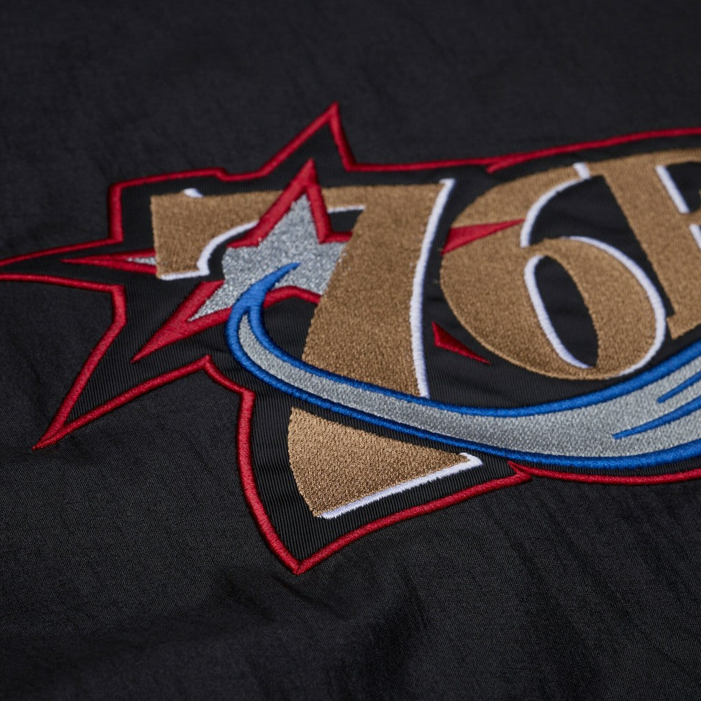 Mitchell & Ness Philadelphia 76ers Hardwood Classics 76 Originals Collection Fushion Full-Snap Hoodie Jacket Black