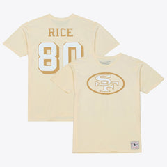 Jerry Rice San Francisco 49ers Sandman Name & Number T-Shirt - Cream - Mitchell & Ness