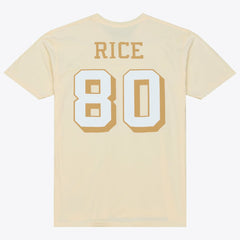 Jerry Rice San Francisco 49ers Sandman Name & Number T-Shirt - Cream - Mitchell & Ness