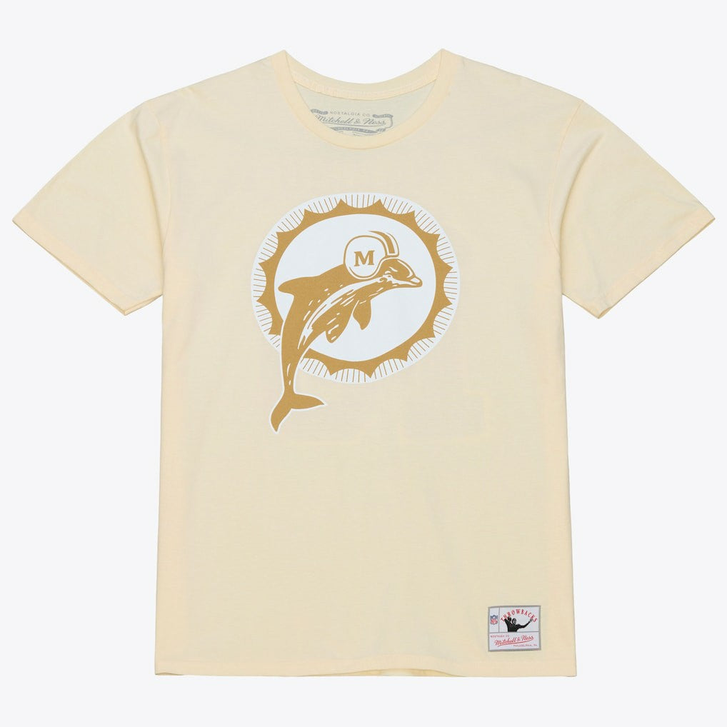 Dan Marino Miami Dolphins Sandman Name & Number T-Shirt - Cream - Mitchell & Ness