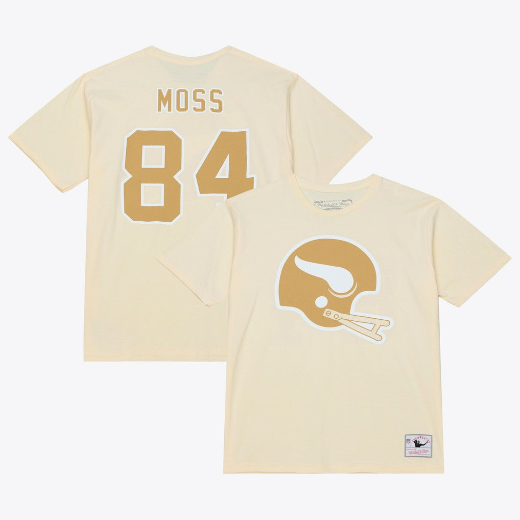 Randy Moss Minnesota Vikings Sandman Name & Number T-Shirt - Cream - Mitchell & Ness