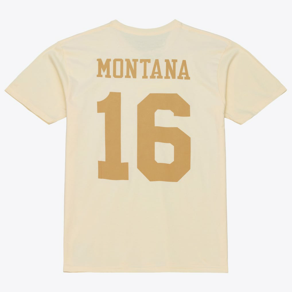 Joe Montana San Francisco 49ers Sandman Name & Number T-Shirt - Cream - Mitchell & Ness