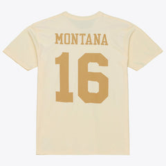 Joe Montana San Francisco 49ers Sandman Name & Number T-Shirt - Cream - Mitchell & Ness