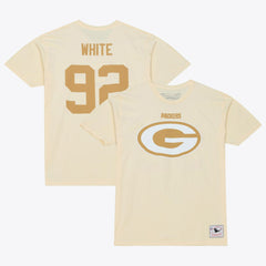 Reggie White Green Bay Packers Sandman Name & Number T-Shirt - Cream - Mitchell & Ness