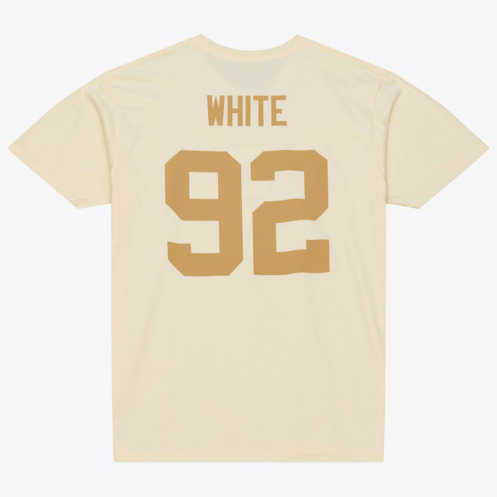 Reggie White Green Bay Packers Sandman Name & Number T-Shirt - Cream - Mitchell & Ness