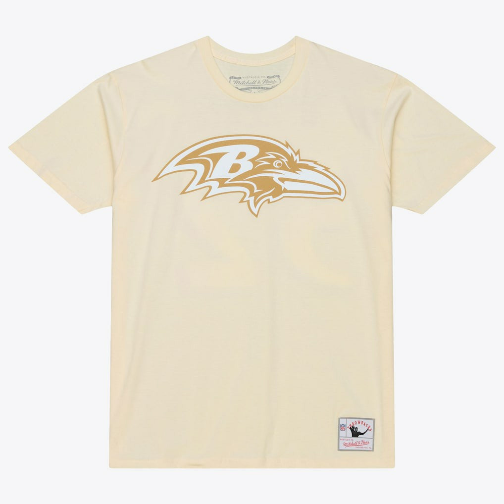 Ray Lewis Baltimore Ravens Sandman Name & Number T-Shirt - Cream - Mitchell & Ness