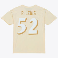 Ray Lewis Baltimore Ravens Sandman Name & Number T-Shirt - Cream - Mitchell & Ness