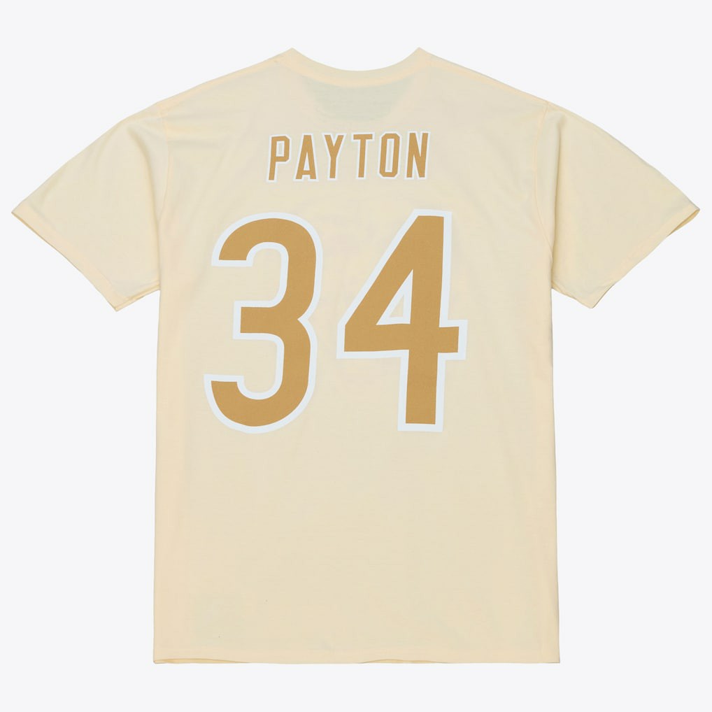 Walter Payton Chicago Bears Sandman Name & Number T-Shirt - Cream - Mitchell & Ness