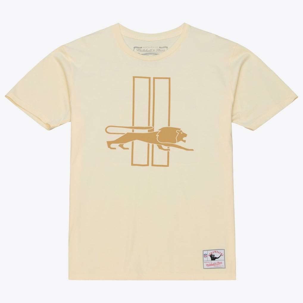 Barry Sanders Detroit Lions Sandman Name & Number T-Shirt - Cream - Mitchell & Ness