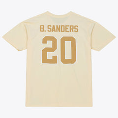 Barry Sanders Detroit Lions Sandman Name & Number T-Shirt - Cream - Mitchell & Ness